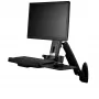 Stanowisko robocze montowane na ścianie StarTech.com — przegubowe biurko stojące z pełnym zakresem ruchu, ergonomicznie regulowane ramię na monitor i tacę na klawiaturę — uchwyty na mysz i skaner — pojedynczy wyświetlacz VESA