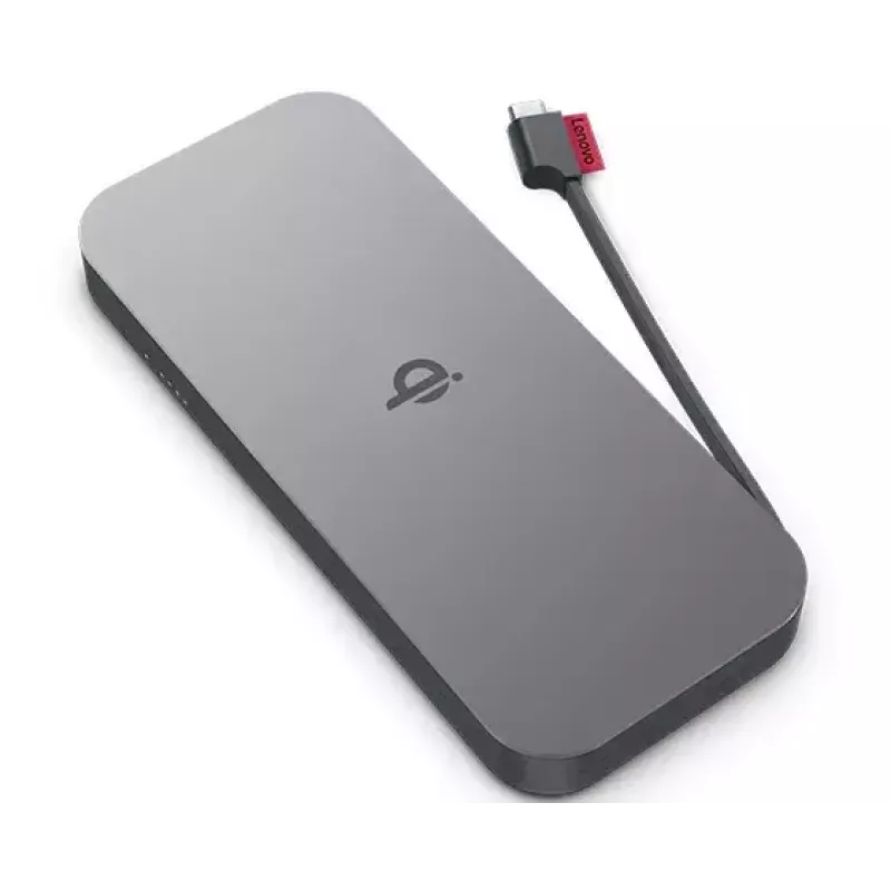 Lenovo GO Litowo-polimerowy (LiPo) 10000 mAh Ładowanie bezprzewodowe Szary