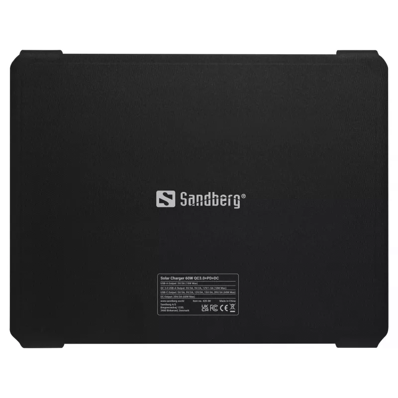 Sandberg Solar Charger 60W QC3.0+PD+DC Monocrystalline Czarny