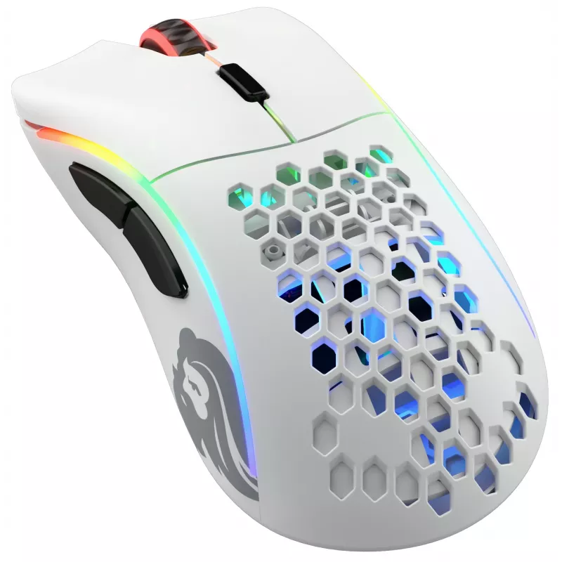 Glorious Gaming Glorious Model D Wireless - Matowa biel, dla prawej ręki, RF Wireless, 19000 DPI, biały