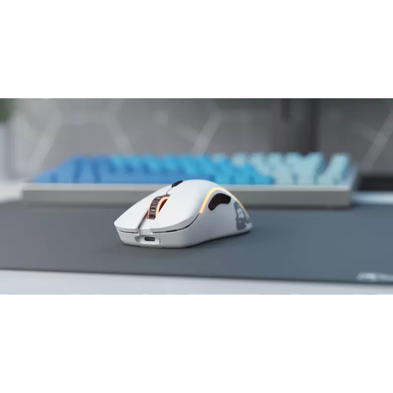 Glorious Gaming Glorious Model D Wireless - Matowa biel, dla prawej ręki, RF Wireless, 19000 DPI, biały