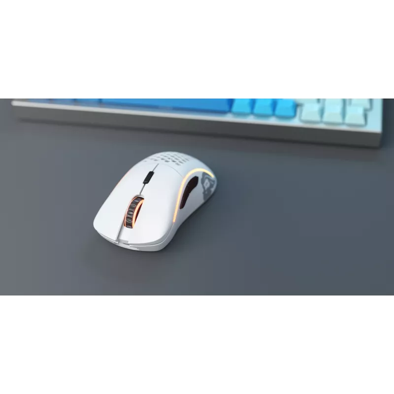 Glorious Gaming Glorious Model D Wireless - Matowa biel, dla prawej ręki, RF Wireless, 19000 DPI, biały