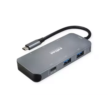 ROLINE USB Type-C Hub 12.02.1121 HDMI RJ-45 USB 3.2 Gen 2 Szary