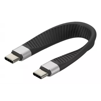 Techly ICOC-USBC-FL-U4 kabel USB USB4 Gen 2x2 0,124 m czarny