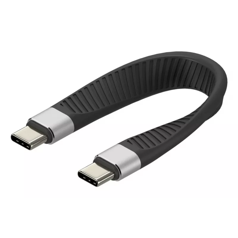 Techly ICOC-USBC-FL-U4 kabel USB USB4 Gen 2x2 0,124 m czarny
