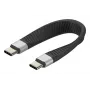 Techly ICOC-USBC-FL-U4 kabel USB USB4 Gen 2x2 0,124 m czarny