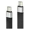 Techly ICOC-USBC-FL-U4 kabel USB USB4 Gen 2x2 0,124 m czarny