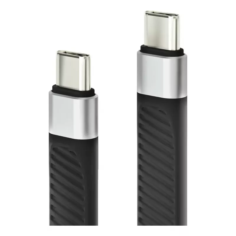 Techly ICOC-USBC-FL-U4 kabel USB USB4 Gen 2x2 0,124 m czarny