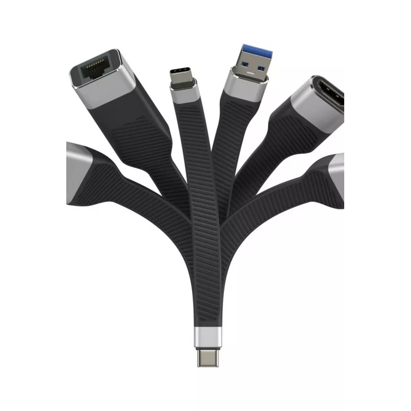 Techly ICOC-USBC-FL-U4 kabel USB USB4 Gen 2x2 0,124 m czarny