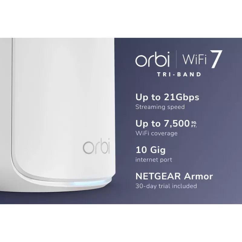 NETGEAR Orbi 870 Trójpasmowy (2,4 GHz / 5 GHz / 6 GHz) Biały 5 Wewnętrzne