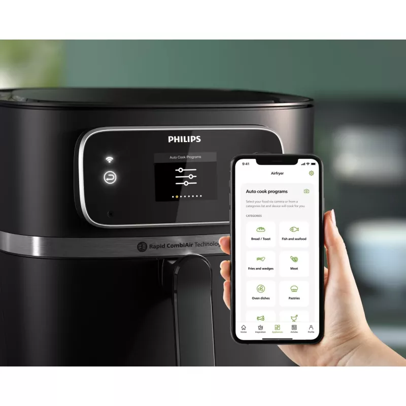 Frytownica beztłuszczowa Philips serii 7000 HD9880/90 8,3 l 2200 W czarna ze stali nierdzewnej