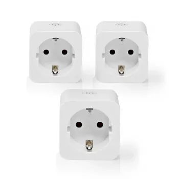 Inteligentna wtyczka Nedis WIFIP121FWT3 - wewnętrzne gniazdo Wi-Fi, zestaw 3 szt.