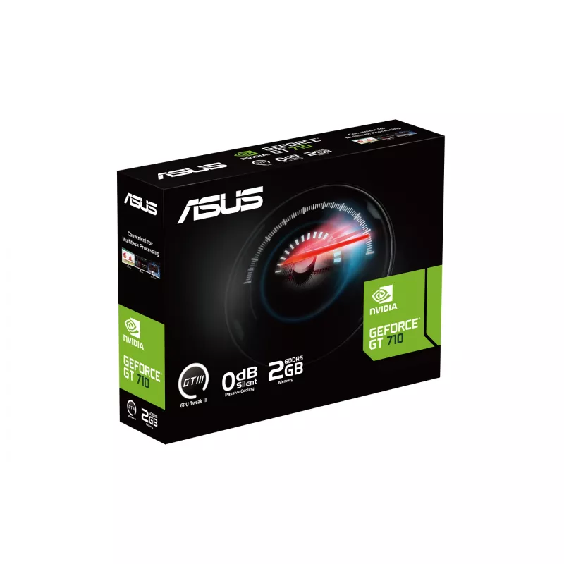 Karta graficzna ASUS GeForce GT 710 — 2 GB GDDR5, 64-bit, PCIe 2.0, chłodzenie pasywne
