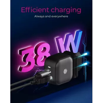Ładowarka ścienna ICY BOX 2-portowa USB Power Delivery szybkie ładowanie czarna