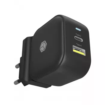Ładowarka ścienna ICY BOX 2-portowa USB Power Delivery szybkie ładowanie czarna