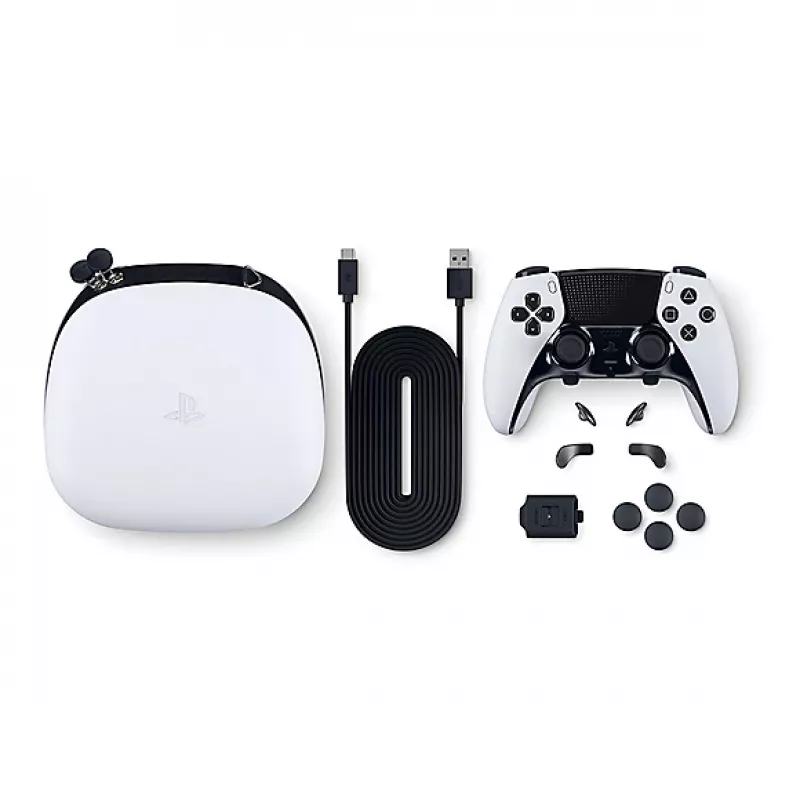Gamepad Sony DualSense Edge do PlayStation 5 — Przewodowy i Bezprzewodowy (Bluetooth/USB), Czarno-Biały