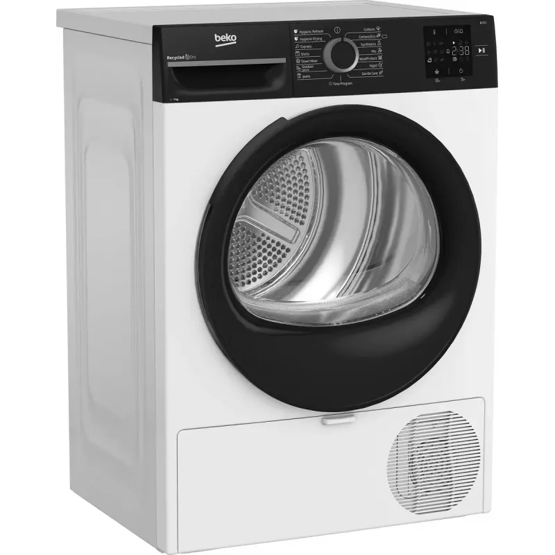 Suszarka BEKO | BM3T37249WBB | Klasa efektywności energetycznej C | Ładowanie od przodu | 7 kg | Cyfrowa | Głębokość 54,5 cm | Biała