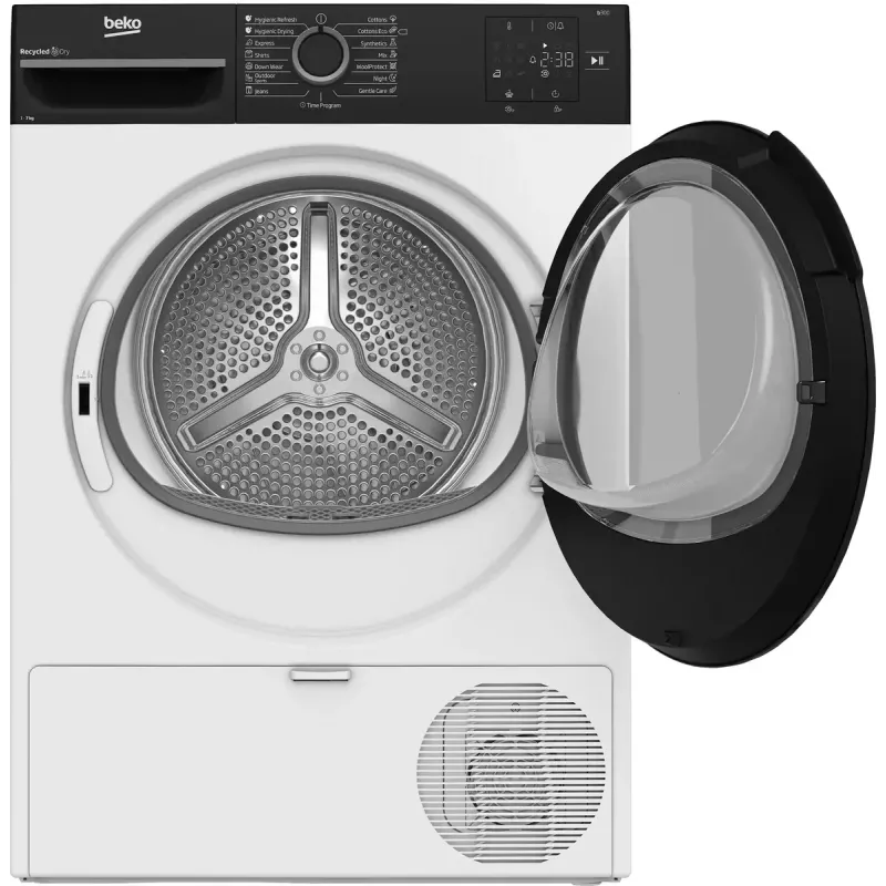 Suszarka BEKO | BM3T37249WBB | Klasa efektywności energetycznej C | Ładowanie od przodu | 7 kg | Cyfrowa | Głębokość 54,5 cm | Biała
