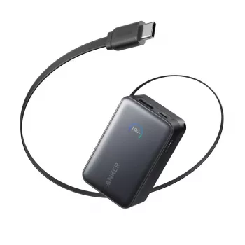 Powerbank Anker Nano 45W z wbudowanym wysuwanym kablem USB-C A1638H11 10000 mAh Czarny