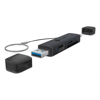 Czytnik kart icybox 61179 — USB 3.2 Gen1 3-w-1, złącza USB Type-C i Type-A