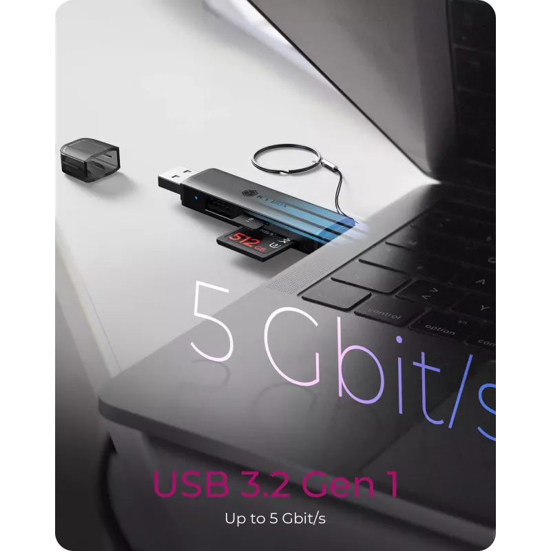 Czytnik kart icybox 61179 — USB 3.2 Gen1 3-w-1, złącza USB Type-C i Type-A