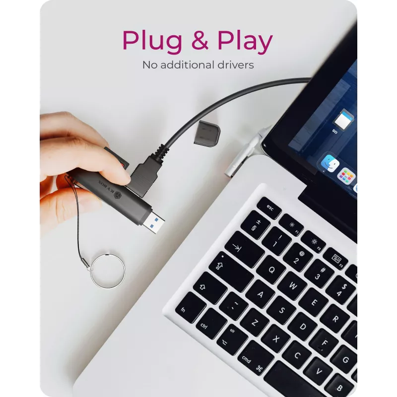 Czytnik kart icybox 61179 — USB 3.2 Gen1 3-w-1, złącza USB Type-C i Type-A