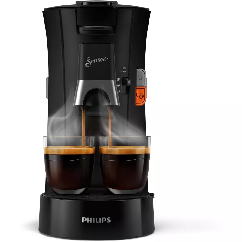 Ekspres do kawy na kapsułki Philips Senseo CSA230/69 — zbiornik na wodę 0,9 l, pojemność 2 filiżanki, 1450 W, czarny