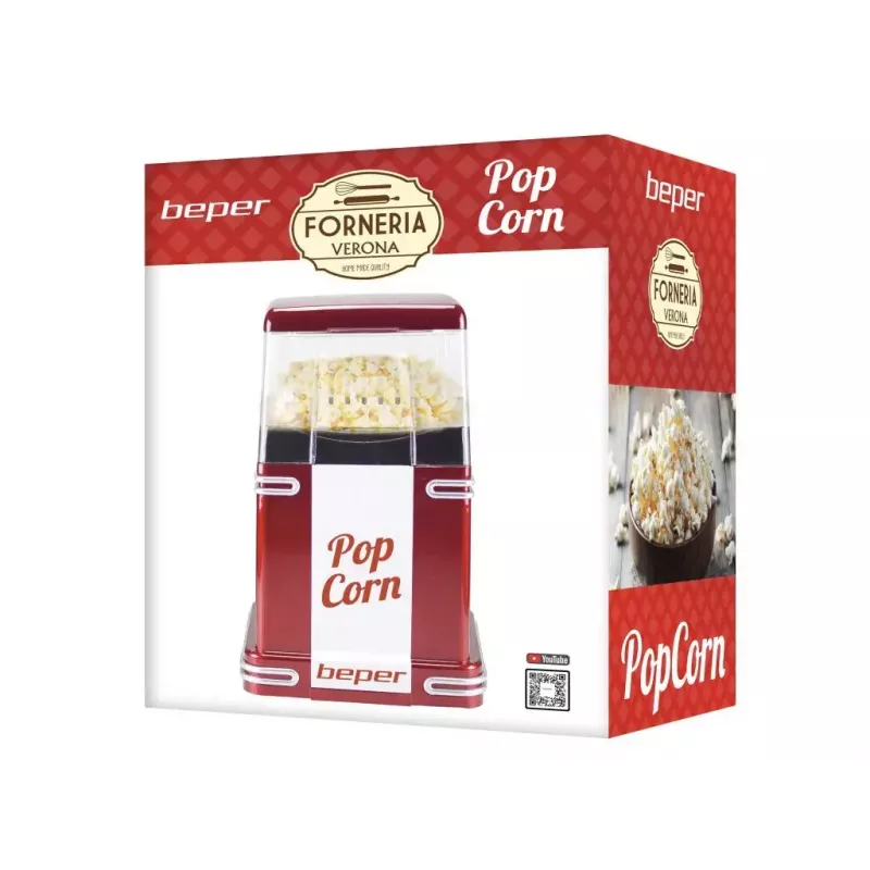 Maszyna do popcornu Beper 90.590Y Czerwono-biała 1200W 3min