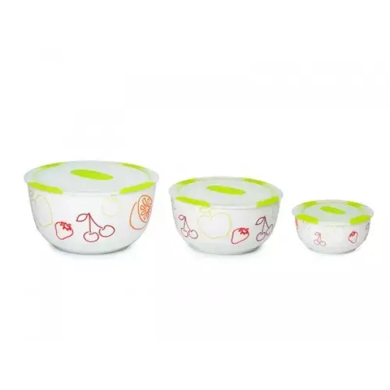 Salaterka Oursson BS2981RC/GA okrągła ceramiczna wielokolorowa 3 szt.