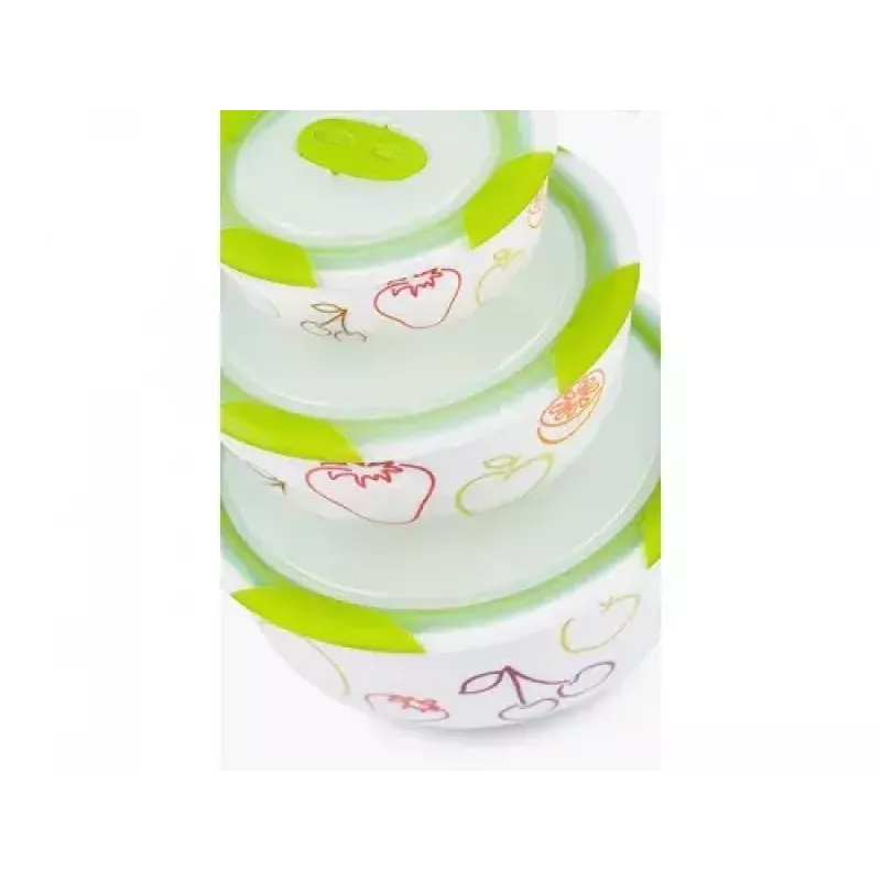 Salaterka Oursson BS2981RC/GA okrągła ceramiczna wielokolorowa 3 szt.
