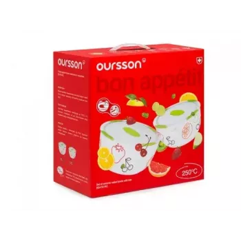 Salaterka OURSSON BS4781RC/GA Okrągła Ceramiczna Wielokolorowa 2 szt.