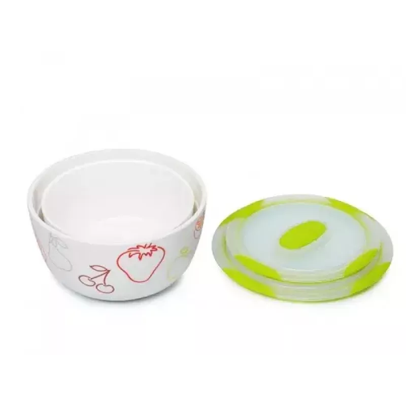 Salaterka OURSSON BS4781RC/GA Okrągła Ceramiczna Wielokolorowa 2 szt.