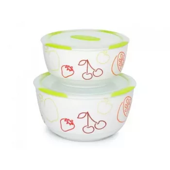 Salaterka OURSSON BS4781RC/GA Okrągła Ceramiczna Wielokolorowa 2 szt.