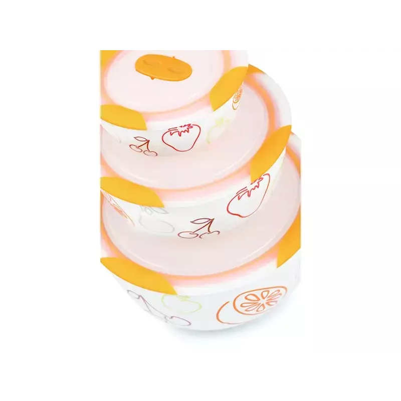 Zestaw misek OURSSON BS2981RC/OR 1,7 l okrągłe ceramiczne pomarańczowo-białe 3 szt.