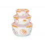 Zestaw misek OURSSON BS2981RC/OR 1,7 l okrągłe ceramiczne pomarańczowo-białe 3 szt.