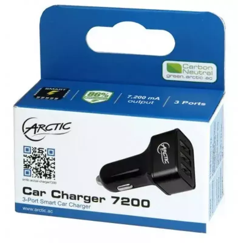 ARCTIC Car Charger 7200 - 3-portowa ładowarka samochodowa USB