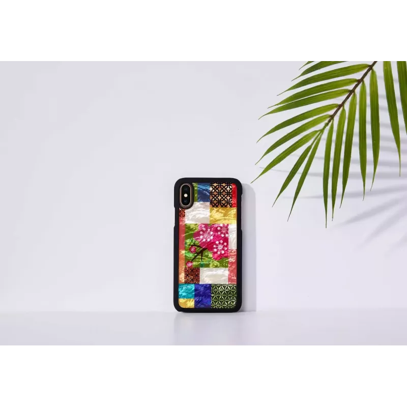 Etui na smartfona iKins do iPhone XS/S — wzór Cherry Blossom biały, ochronna twarda obudowa