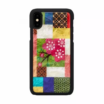 Etui na smartfona iKins do iPhone XS/S — wzór Cherry Blossom biały, ochronna twarda obudowa
