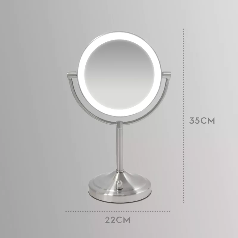 Lustro do makijażu HoMedics MIR-8150-EU wolnostojące okrągłe stal nierdzewna