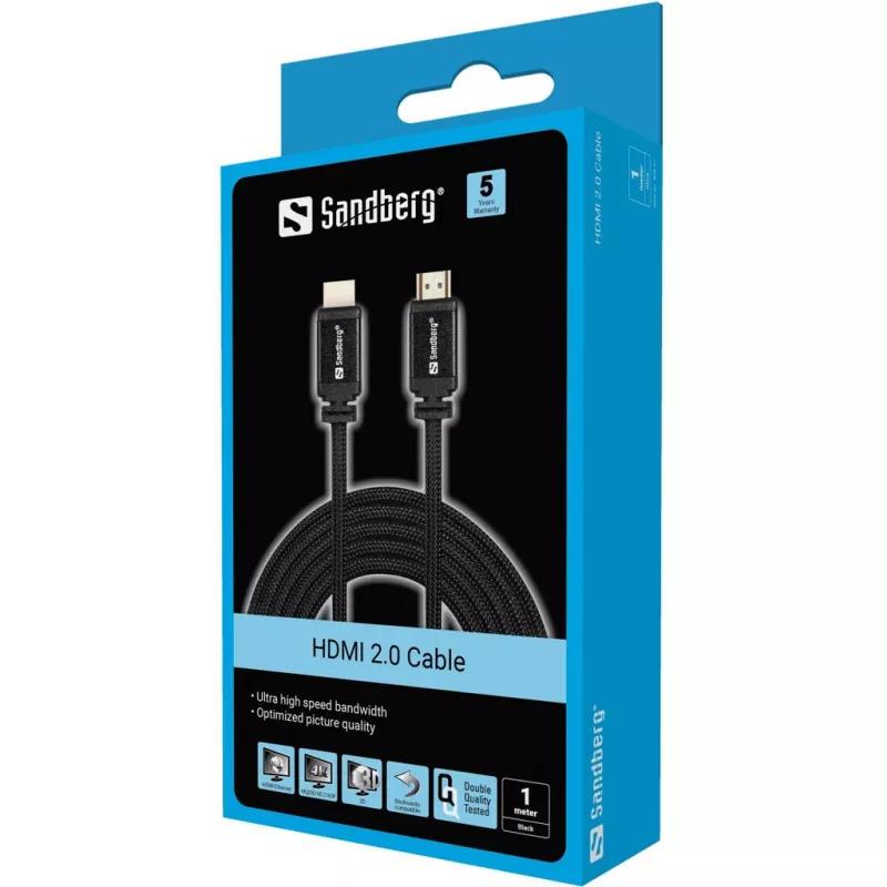 Kabel HDMI Sandberg HDMI 2.0 19M-19M 1m