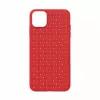 Miękkie etui na telefon Devia do iPhone 11 Pro — pleciony wzór, czerwone