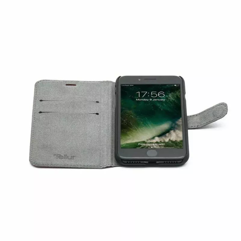 Etui z klapką Tellur TLL184031 do iPhone 7, czarno-czerwone