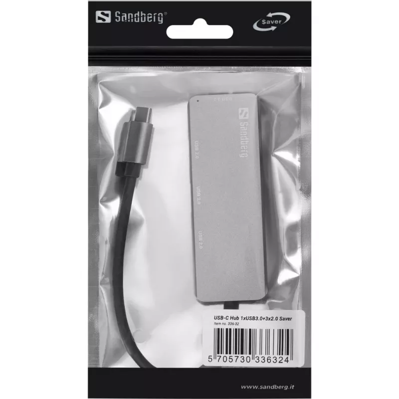 Hub USB Sandberg USB-C Hub 1xUSB3.0+3x2.0 SAVER