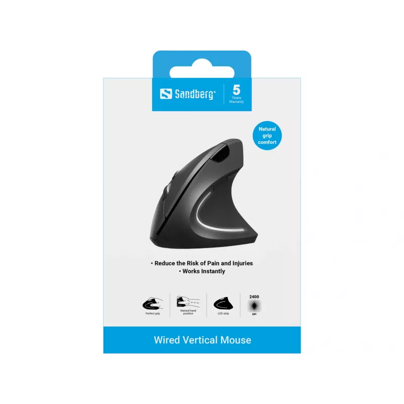 Mysz przewodowa Sandberg Wired Vertical mysz USB Type-A