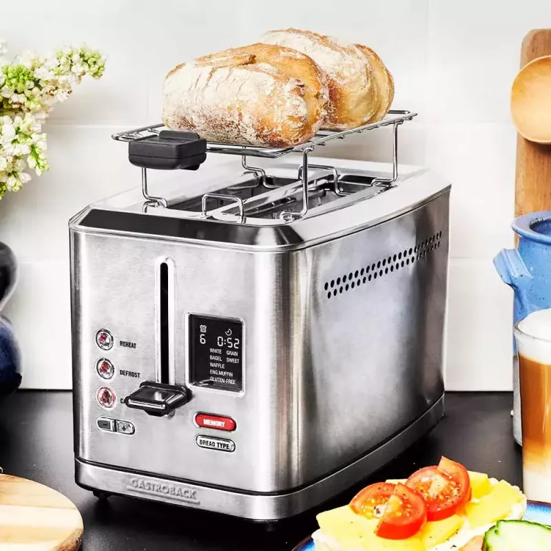 Gastroback Design Digital 2S Toster 2 kromki 950 W Stal nierdzewna