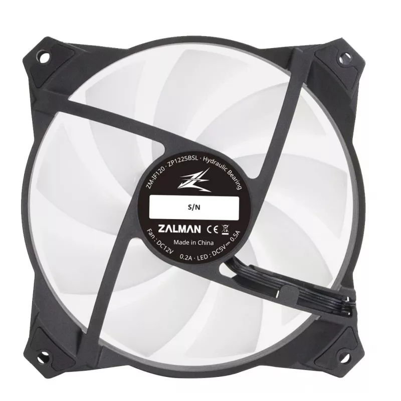 Zalman ZM-IF120 120mm Mlecznobiały Wentylator aRGB z efektem nieskończoności 1.200 RPM 21,0 dB 55,2 CFM Obudowa komputera 12 cm