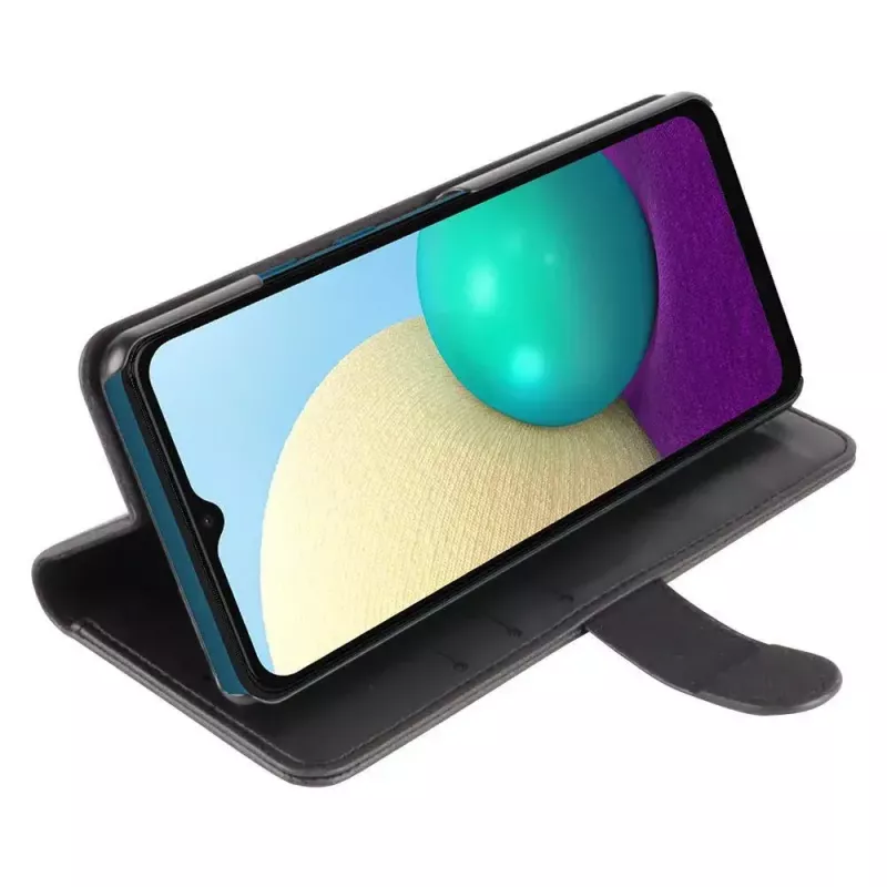 Etui z kieszeniami Krusell Galaxy A02 16.5 cm czarne 3 kieszenie na karty