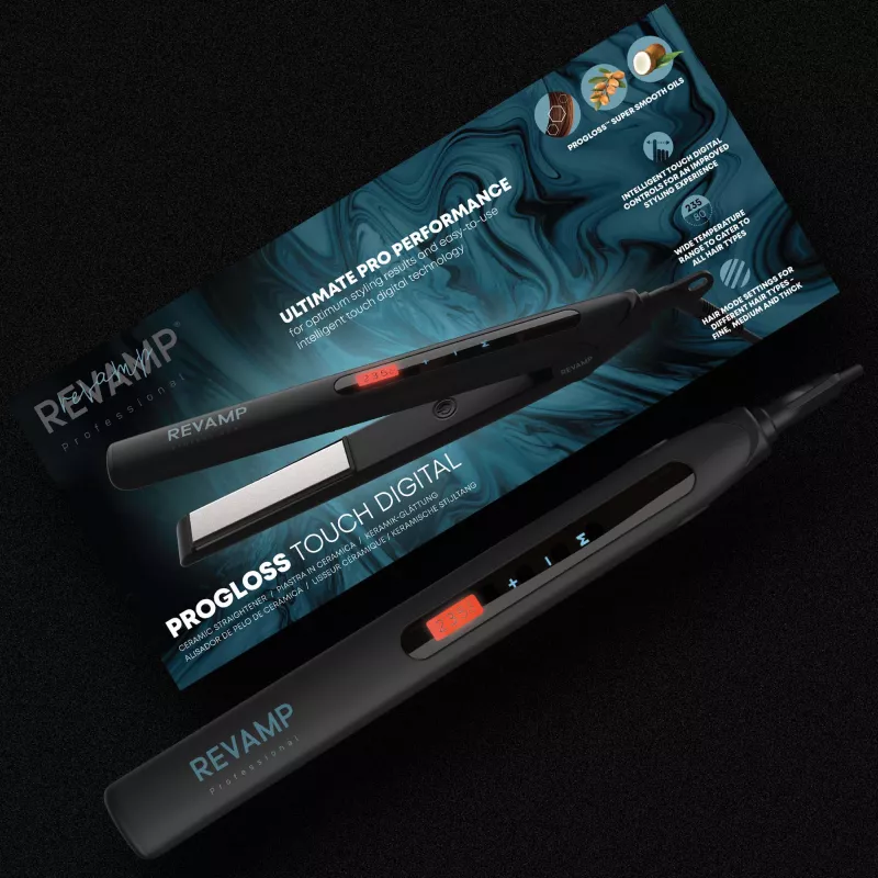 Revamp Progloss Touch Digital prostownica Warm Czarny 3 m