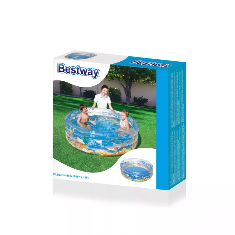 Basen dmuchany Bestway Transparentny Basen z Życiem Morskim Φ1,5m x Wys.53cm