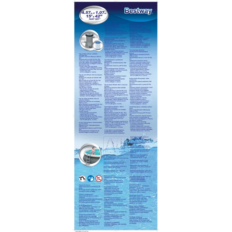 Bestway 57372 basen naziemny Basen dmuchany Okrągły 12362 L Szary